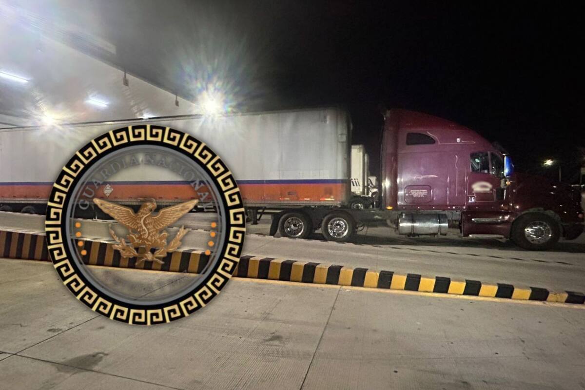 Guardia Nacional detuvo en Sonora a trailero que ocultaba autos de lujo en caja refrigerada