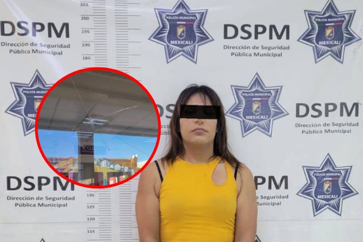 Arroja piedra contra oficinas del Ayuntamiento de Mexicali y es detenido