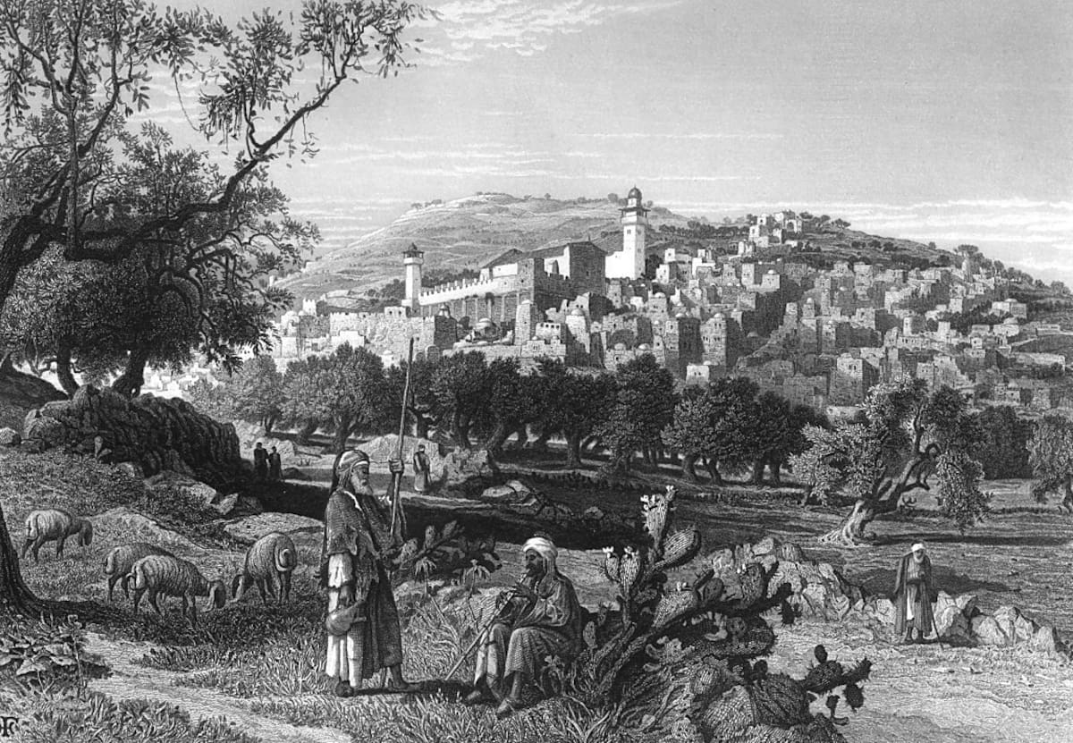 Imagen tomada de greenolivetours.com / antigua pintura de Hebrón