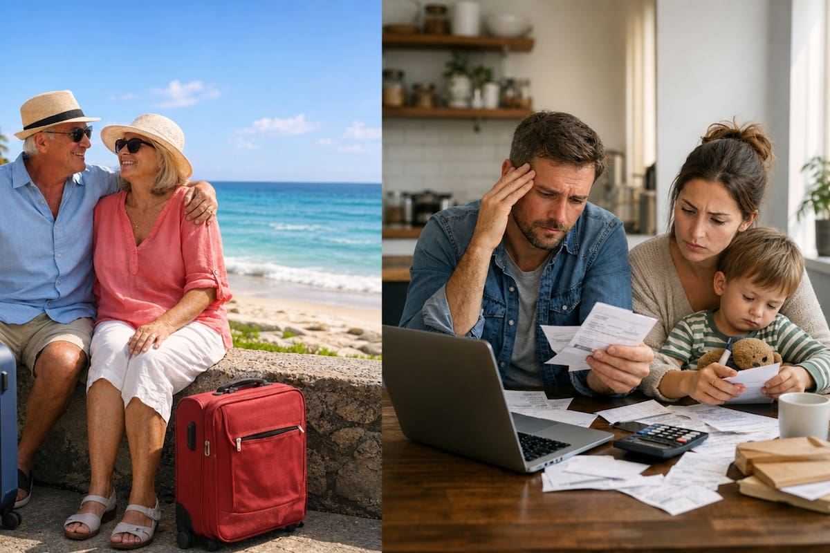 Mientras sus padres jubilados viajan y disfrutan sus ahorros, muchos millennials siguen atrapados entre hipotecas, guarderías y deudas: así crece una brecha generacional que ya está tensando a las familias