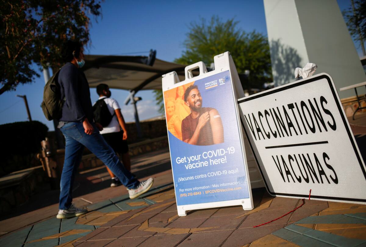 Foto de un centro de vacunación contra el coronavirus cerca del Puente Internacional Santa Fe en El Paso, Texas
May 7, 2021. REUTERS/Jose Luis Gonzalez