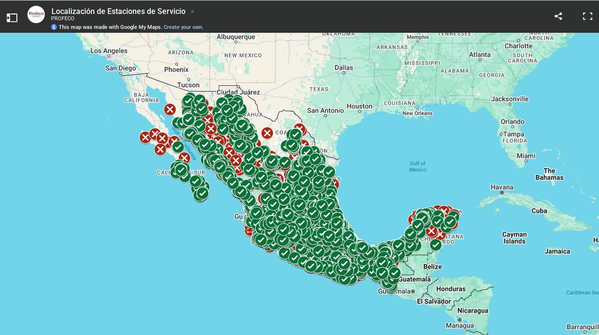 Profeco afirmó que la información del mapa se actualiza constantmente