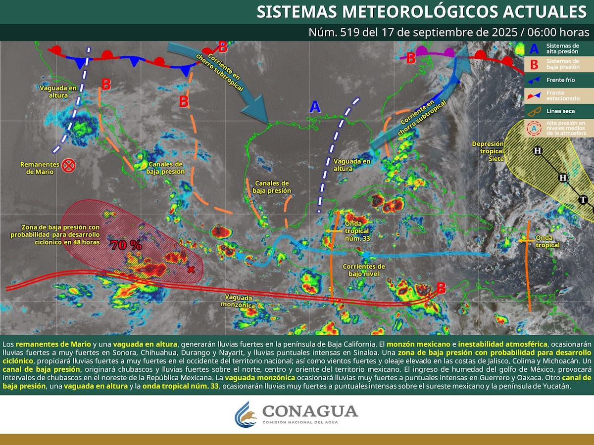 Mapa meteorológico de la Conagua