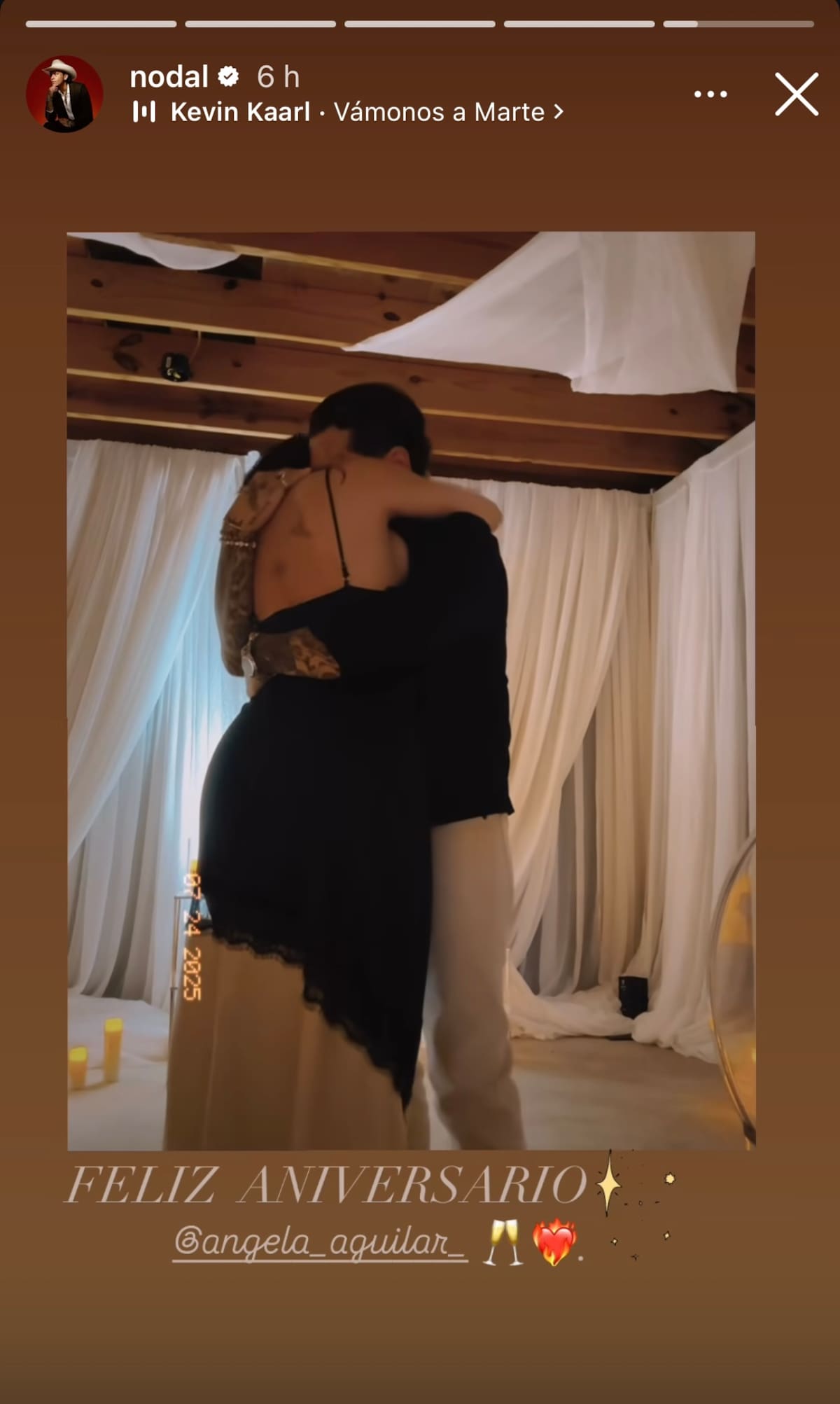 Ángela y Christian Nodal celebran su primer aniversario de bodas | Captura de pantalla