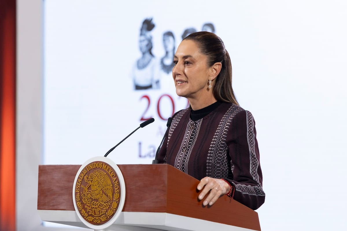La presidenta Claudia Sheinbaum Pardo en su 'Conferencia del Pueblo' del 24 de octubre del 2025. | Crédito: Presidencia