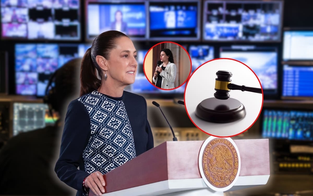 Gobierno de Sheinbaum plantea multas a radio y televisión por vulnerar derechos de audiencias y analiza si la regulación debe extenderse a prensa y plataformas digitales. | Crédito: Presidencia/Imagen de ChatGPT/Canva