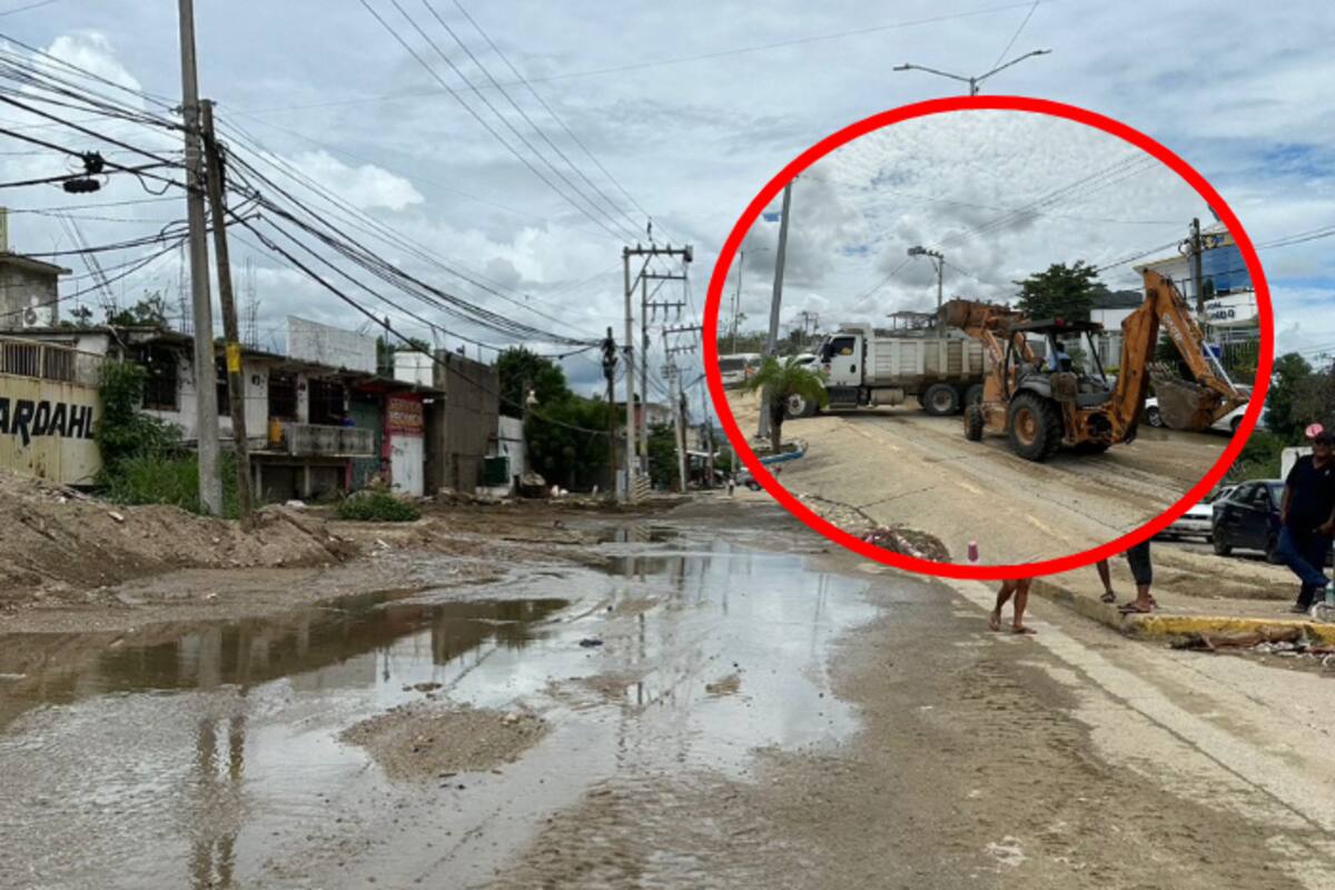 Se acelera la limpieza de vialidades en Acapulco con maquinaria pesada