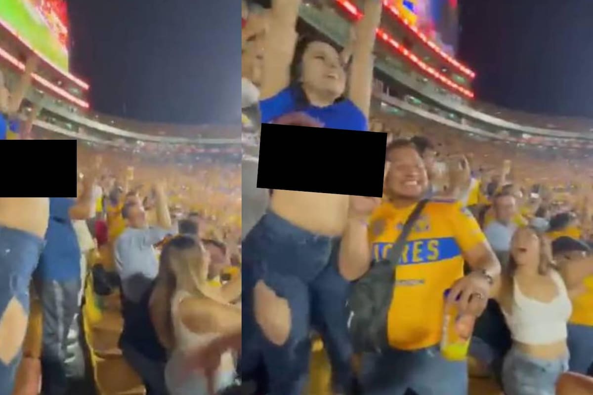 Aficionada de Tigres se levanta la blusa en las gradas del estadio y se molesta la directiva
