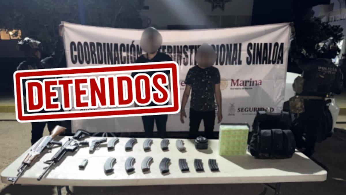 Denuncia ciudadana destapa arsenal en Culiacán: dos hombres detenidos con fusiles, municiones y vehículo robado