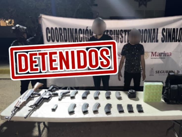 Denuncia ciudadana destapa arsenal en Culiacán: dos hombres detenidos con fusiles, municiones y vehículo robado
