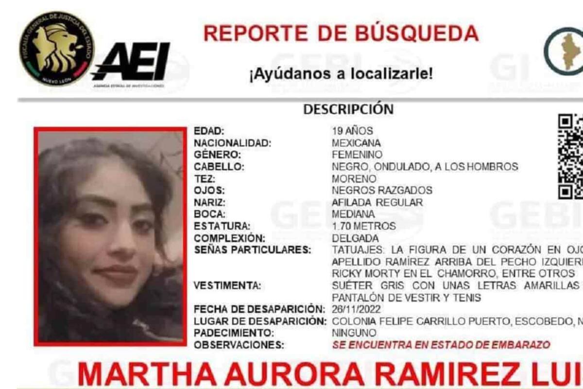 Desaparece Martha Aurora, joven embarazada, en Escobedo; hallan dos mujeres en bodega