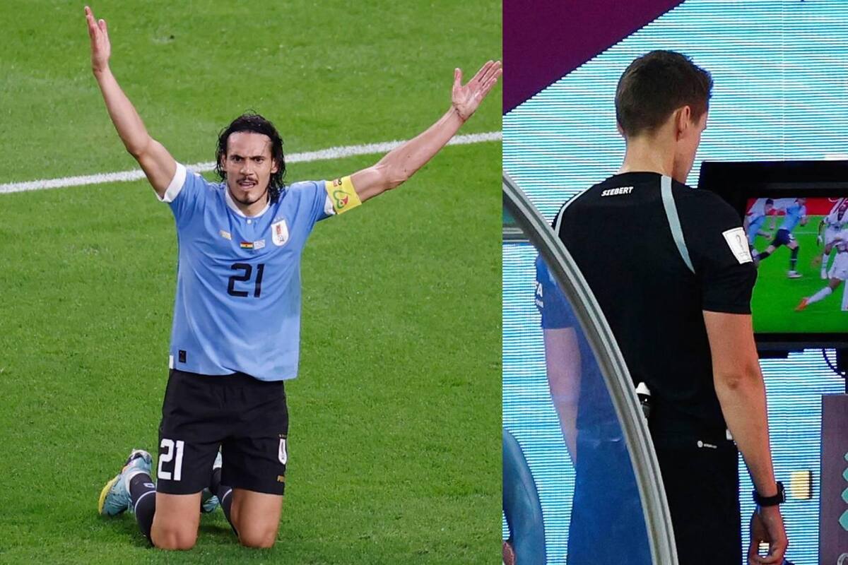Qatar 2022: Edinson Cavani "se vuelve loco" tras eliminación de Uruguay y golpea monitor del VAR (VIDEO)