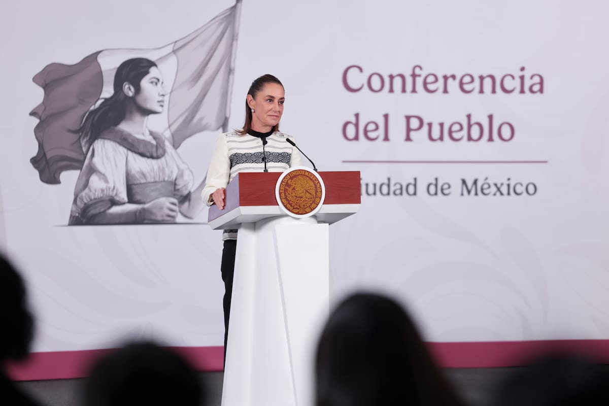 Claudia Sheinbaum en conferencia de prensa desde Palacio Nacional el 3 de febrero de 2026
