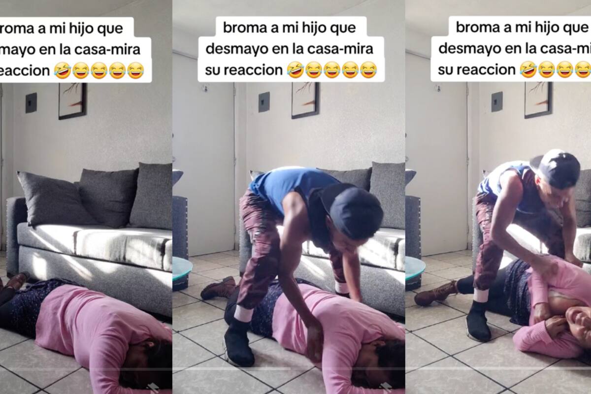 VIRAL: mamá le hace pesada broma a su hijo al fingir haberse desmayado: esta fue la reacción de él