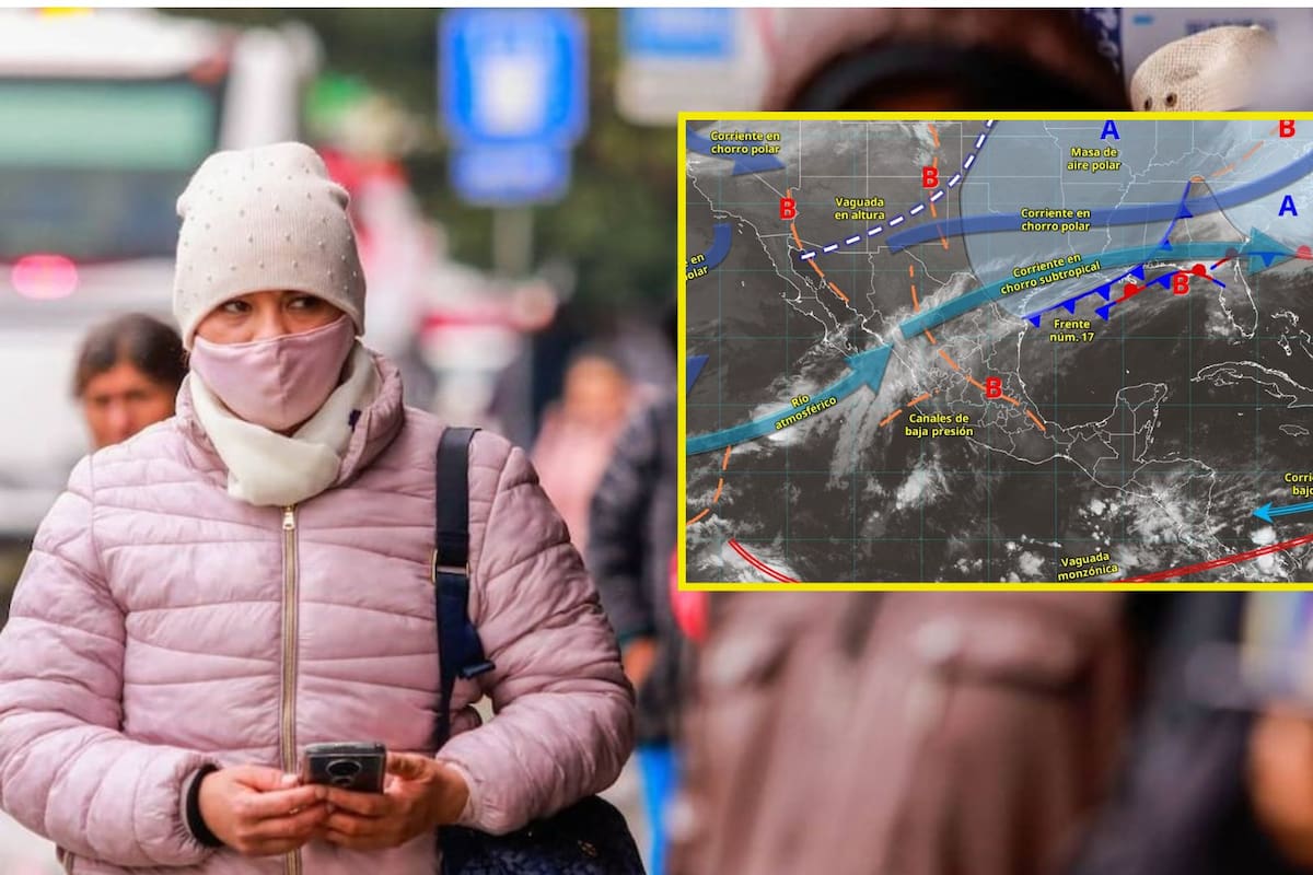 Frente frío 17 provocará lluvias fuertes y temperaturas congelantes de hasta -10 grados en varios estados de la república