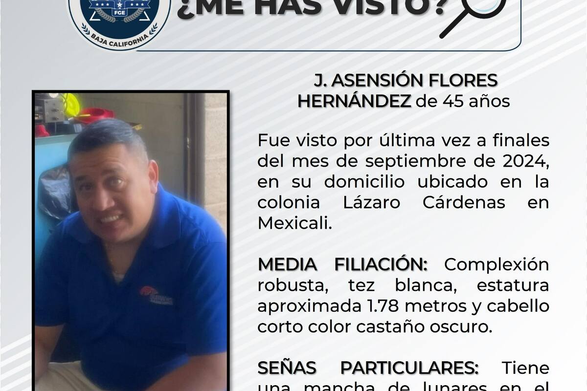 Se solicita ayuda para localizar a J. Asensión Flores Hernández