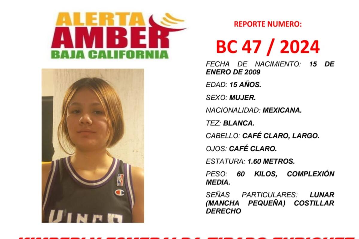 Activan Alerta Amber por Kimberly Esmeralda Tirado Enríquez de 16 años