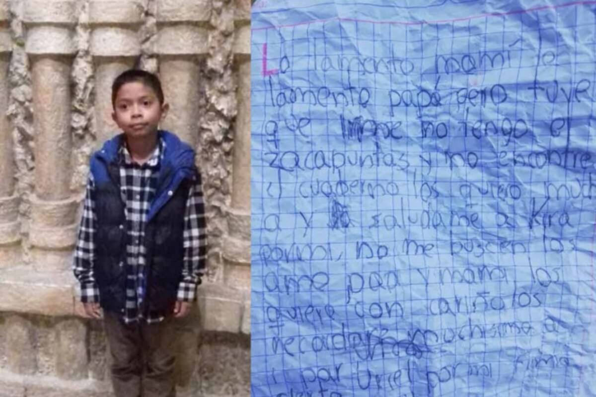 Mami perdí el cuaderno, no me busquen: Niño siente culpa y alarma a autoridades