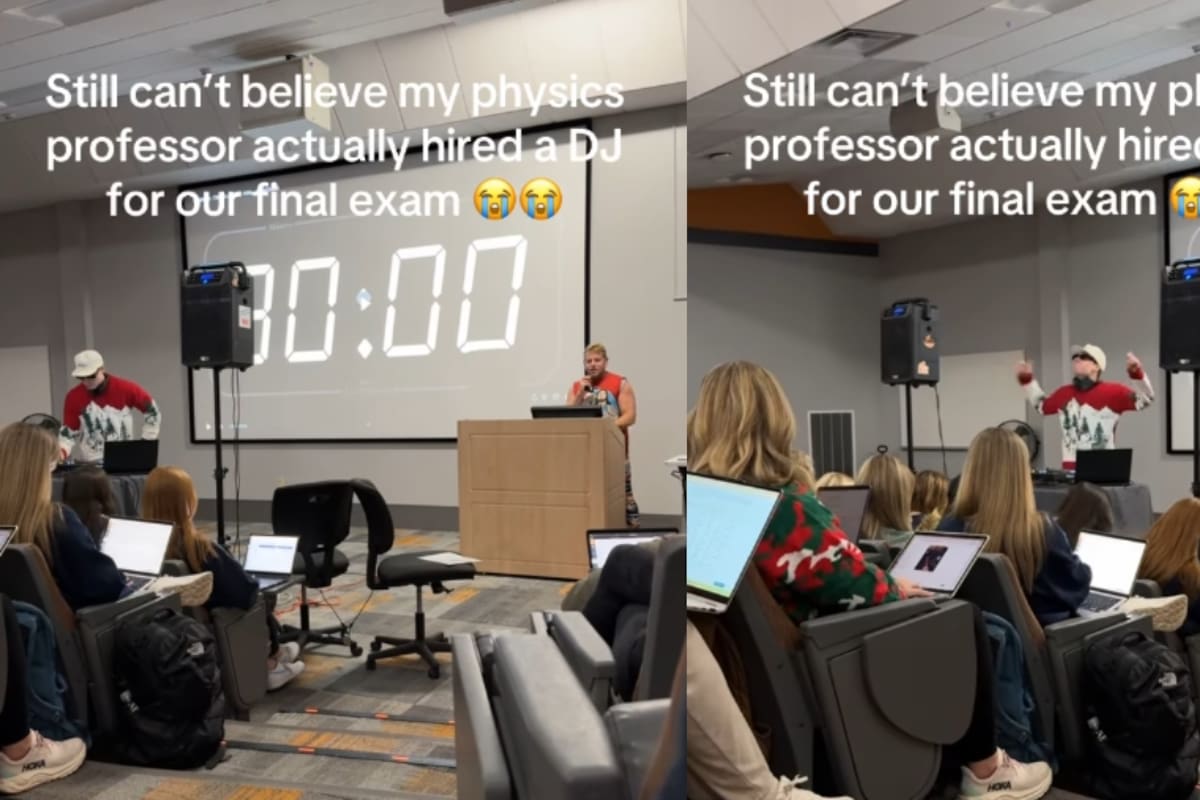 Profesor se vuelve viral por contratar a un DJ justo cuando sus alumnos presentan el examen final