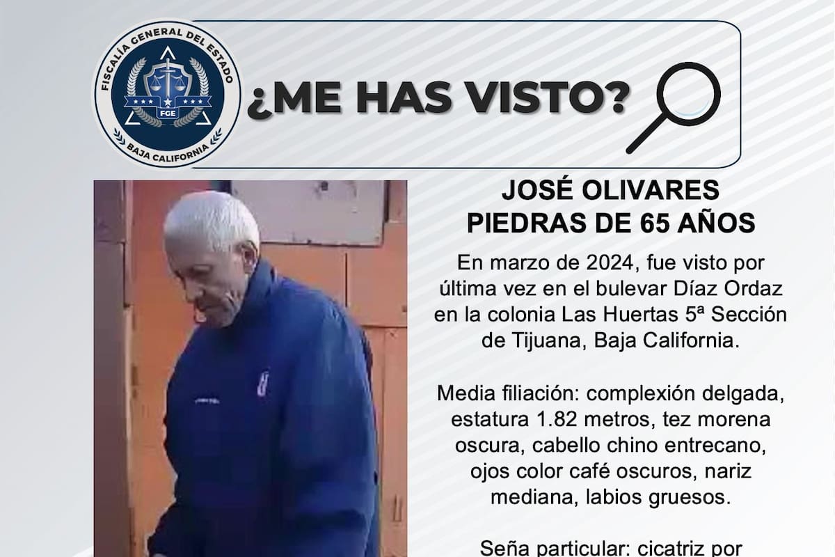 Se busca a José Olivares Piedras de 65 años