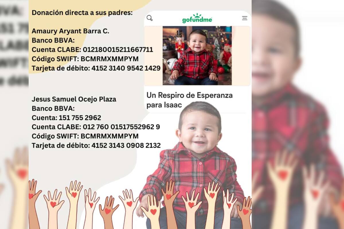 Apoya a Isaac, intubado por neumonía y hemorragia de pulmón