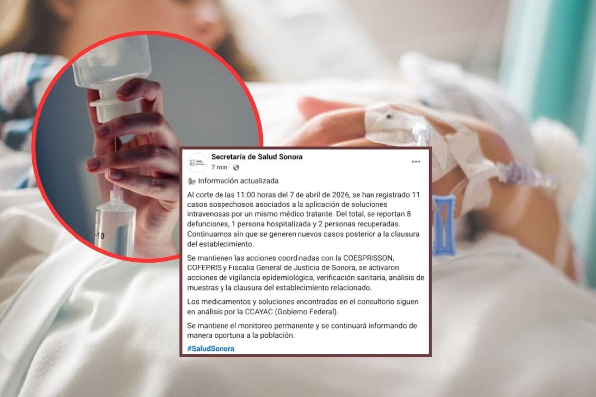 Autoridades confirman 11 casos sospechosos asociados a sueros vitaminados en Hermosillo; registran 8 defunciones