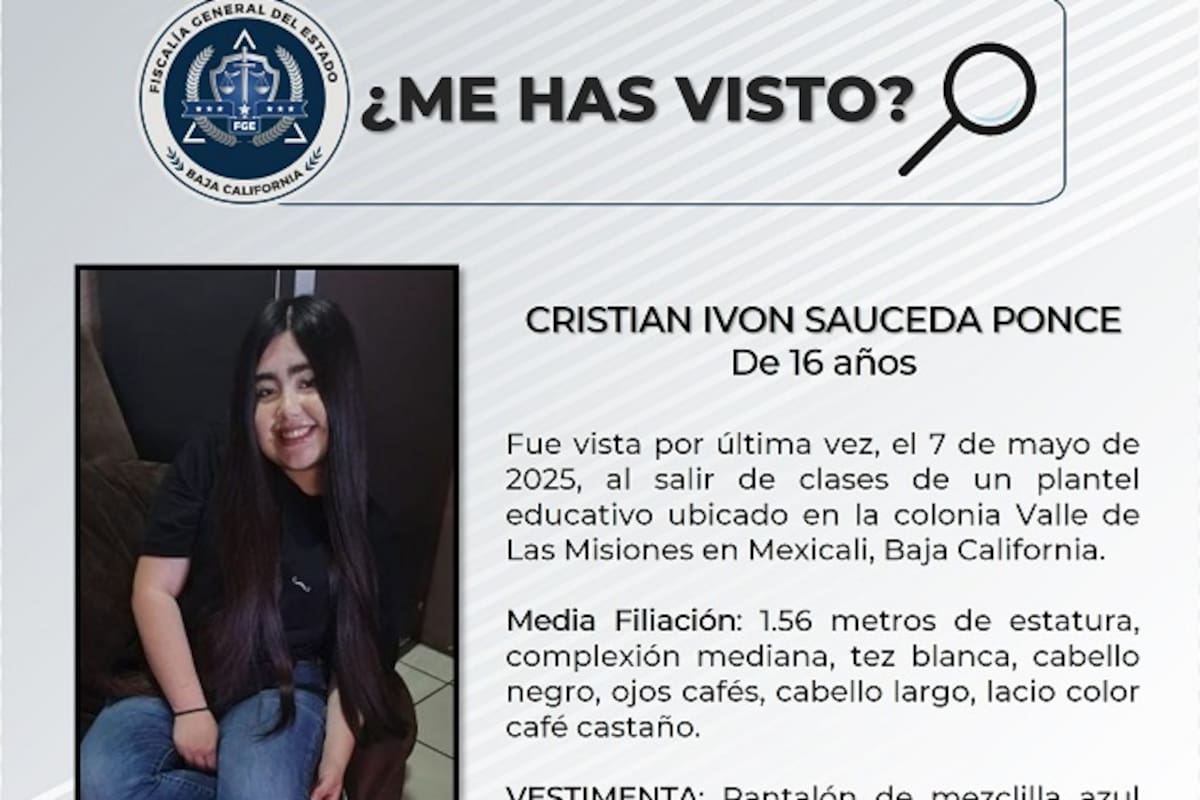 Familiares buscan a Cristian Ivon Sauceda Ponce