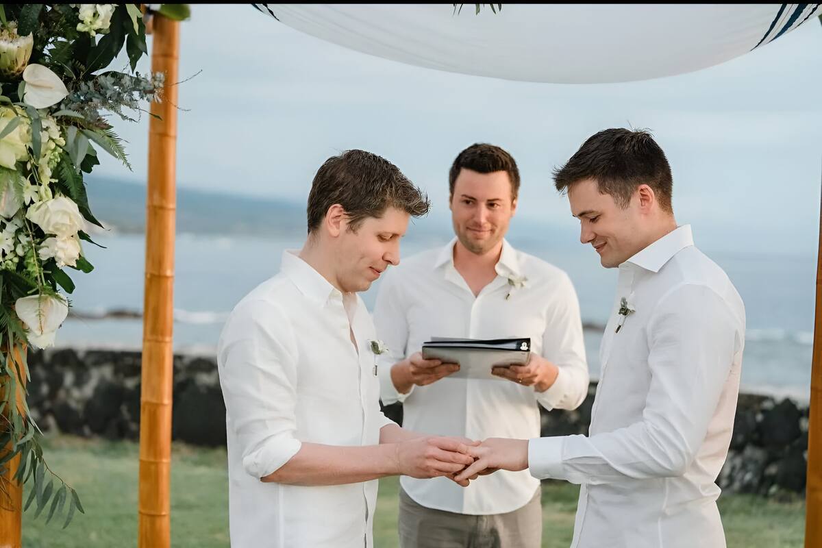 Sam Altman, creador de ChatGPT, se casó en Hawái; ¿quién es Oliver Mulherin, su ahora esposo?