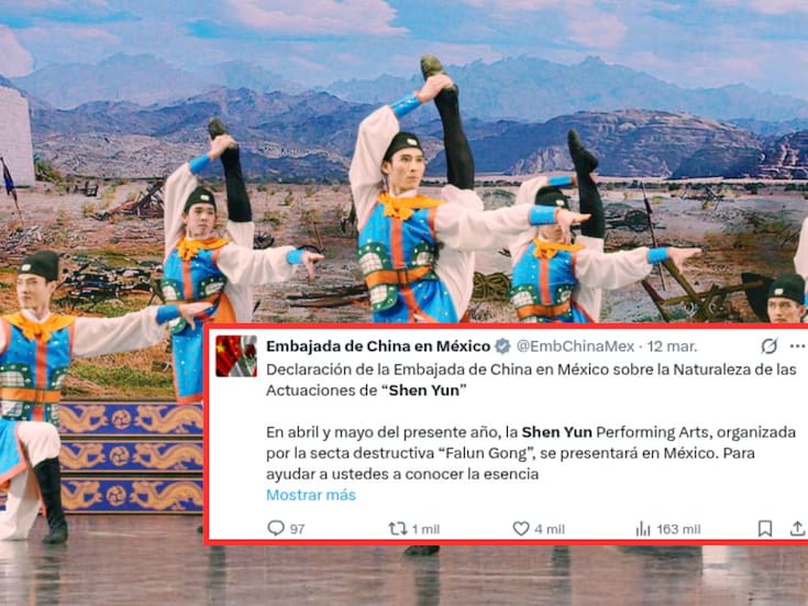 Embajada de China en México advierte sobre el espectáculo Shen Yun y lo vincula con la “secta Falun Gong”, a la que acusa de difundir “propaganda antichina” y engañar al público