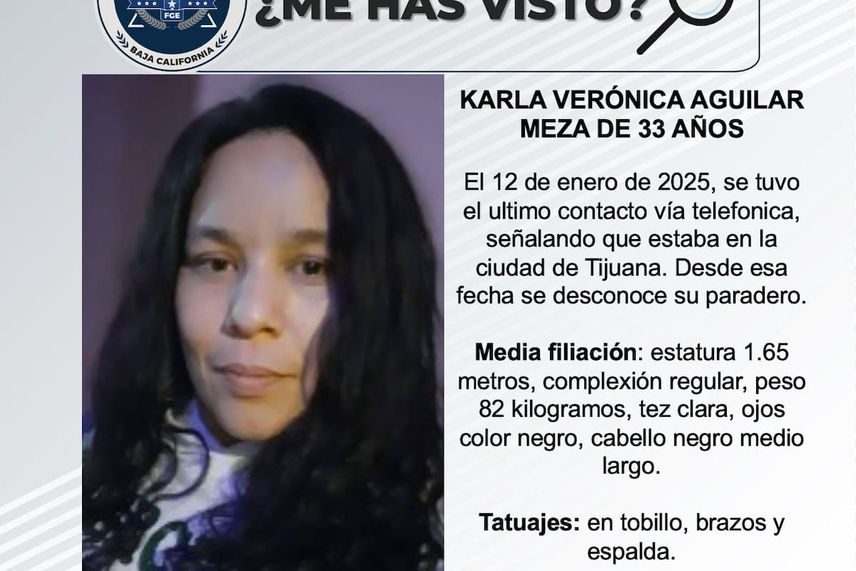 Se busca a Karla Verónica Aguilar Meza de 37 años de edad