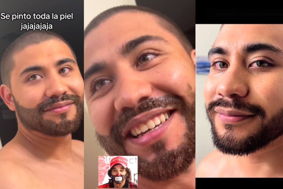 VIRAL: mujer encuentra a su esposo aplicándose tinte negro en la barba; ¿quedó como cepillín?