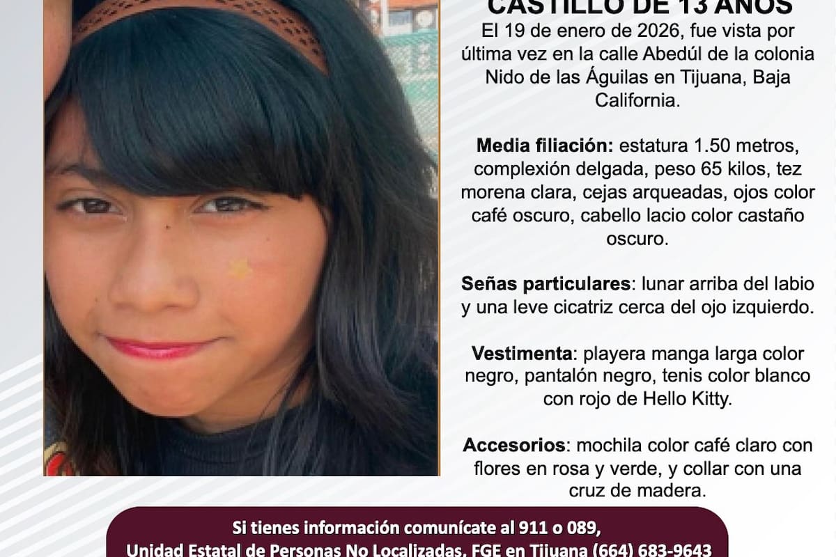 Se busca a Barbara Yasmín Olvera Castillo de 13 años