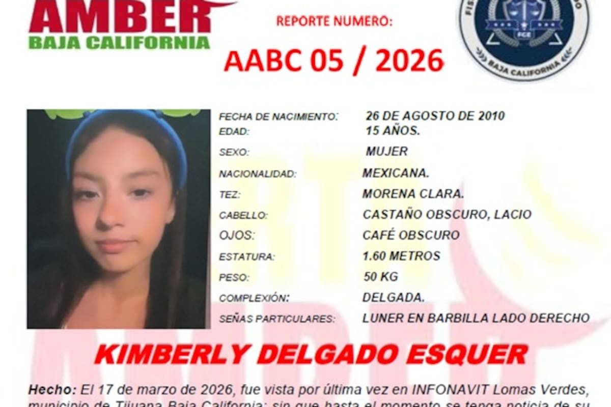 Se busca a Kimberly Delgado Esquer de 15 años de edad