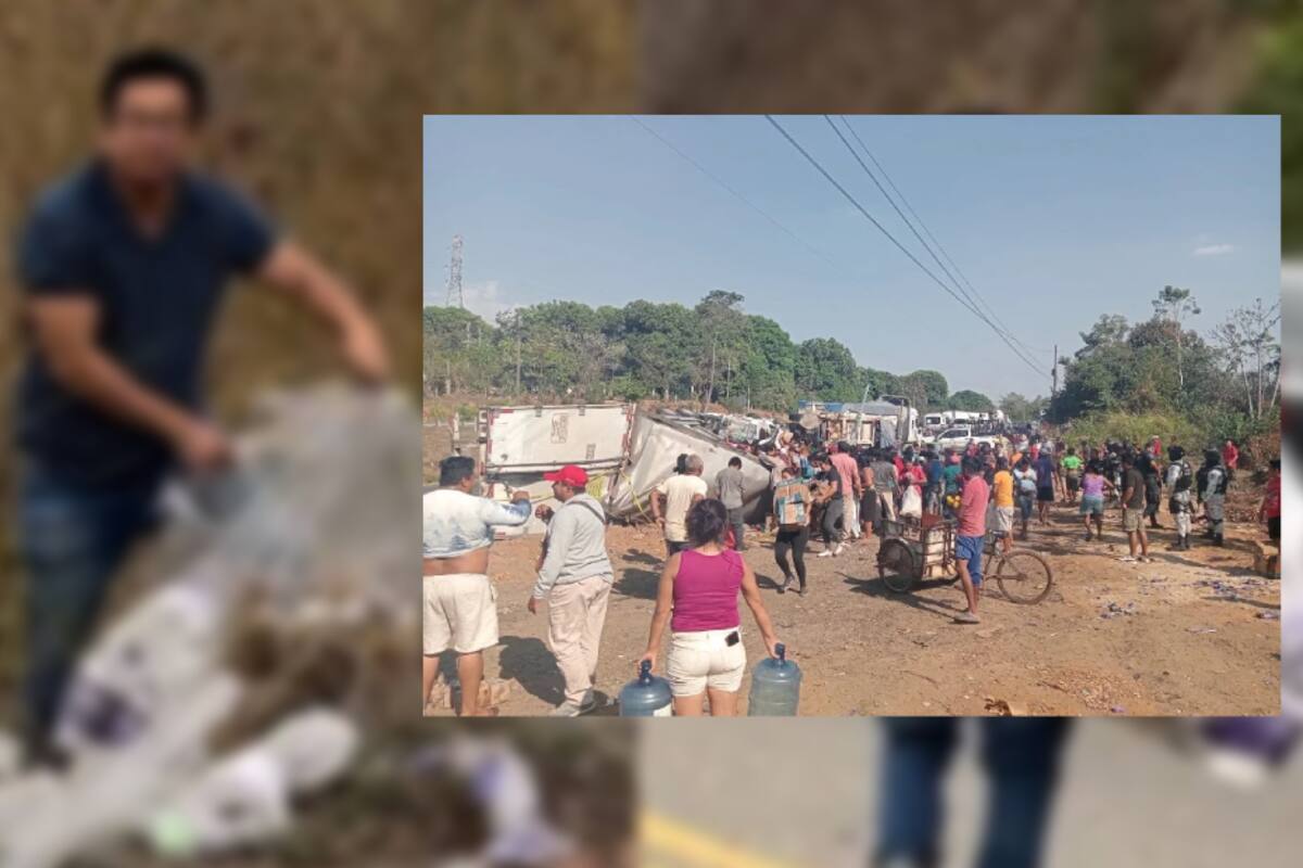 Vuelca tráiler con productos de limpieza en Chiapas y pobladores se dan lija con rapiña