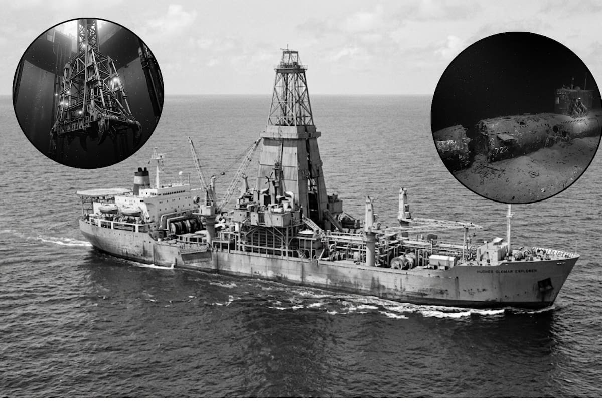 En 1974 la CIA construyó un enorme barco bajo una falsa misión minera para recuperar en secreto un submarino soviético hundido a más de 5 kilómetros de profundidad durante la Guerra Fría
