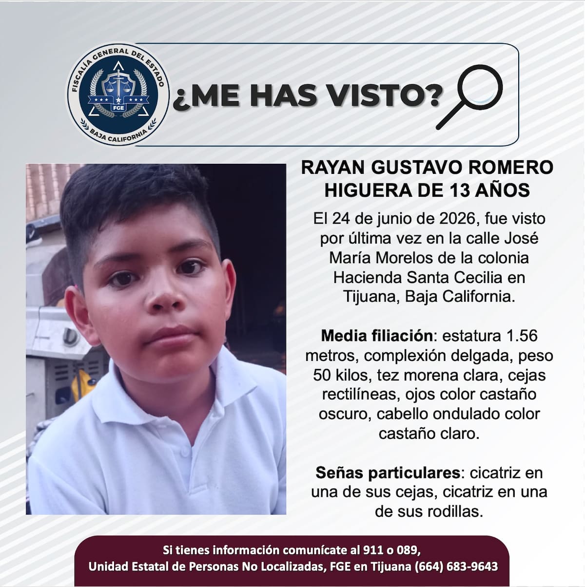 Fue visto por última vez el 24 de junio de 2026.