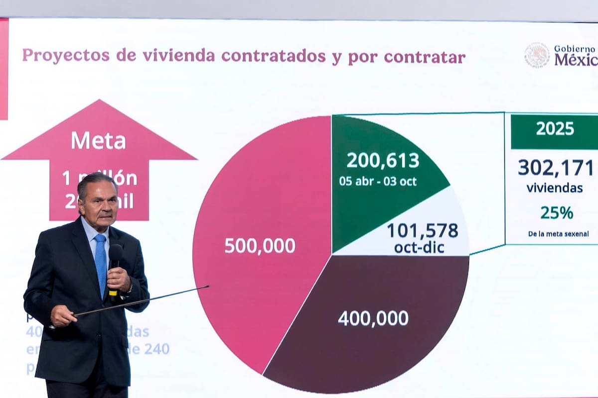 El director general del Infonavit, Octavio Romero Oropeza, en la 'Conferencia del Pueblo de la presidenta Claudia Sheinbaum. | Crédito: Presidencia