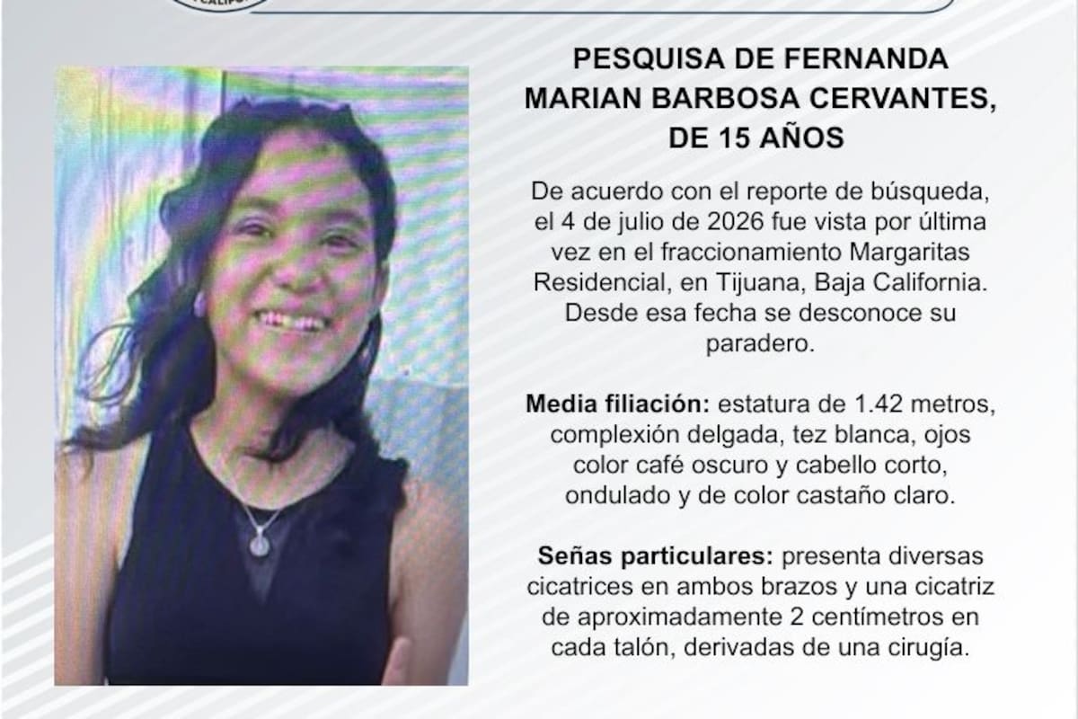 Se busca Fernanda Marian Barbosa Cervantes de 15 años de edad