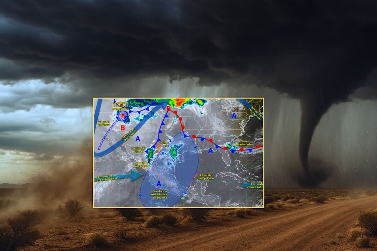SMN alerta por frente frío, lluvias, tornados y una onda de calor extremo en gran parte del país