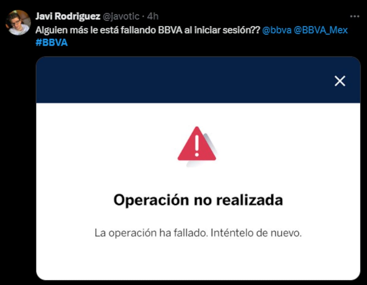 Usuarios reportaron tener fallas en el uso de la aplicación de BBVA