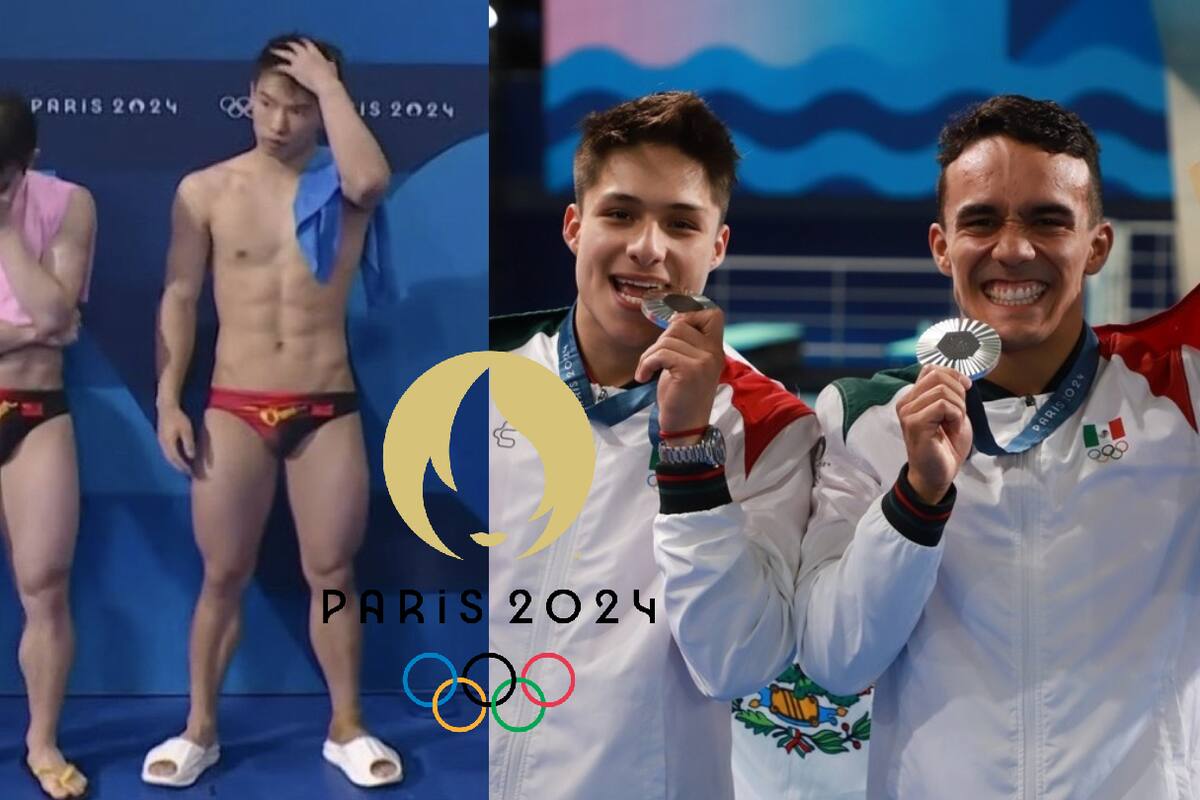 La reacción de los clavadistas chinos al ver cómo Olvera y Celaya casi les quitan el Oro | París 2024