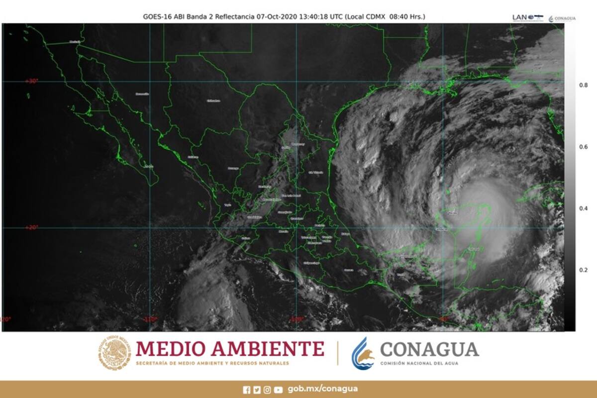Huracán Delta: Seguirán las lluvias puntuales torrenciales en el norte de Quintana Roo y el oriente de Yucatán