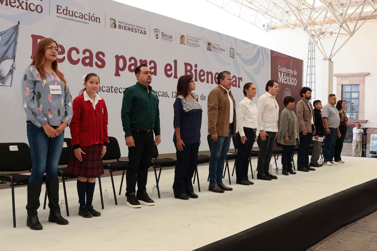 Zacatecas, Zacatecas. 12 de julio 2026. La presidenta constitucional de los Estados Unidos Mexicanos, la Doctora Claudia Sheinbaum Pardo en Becas para el Bienestar. | Foto: Gabriel Monroy/Presidencia
