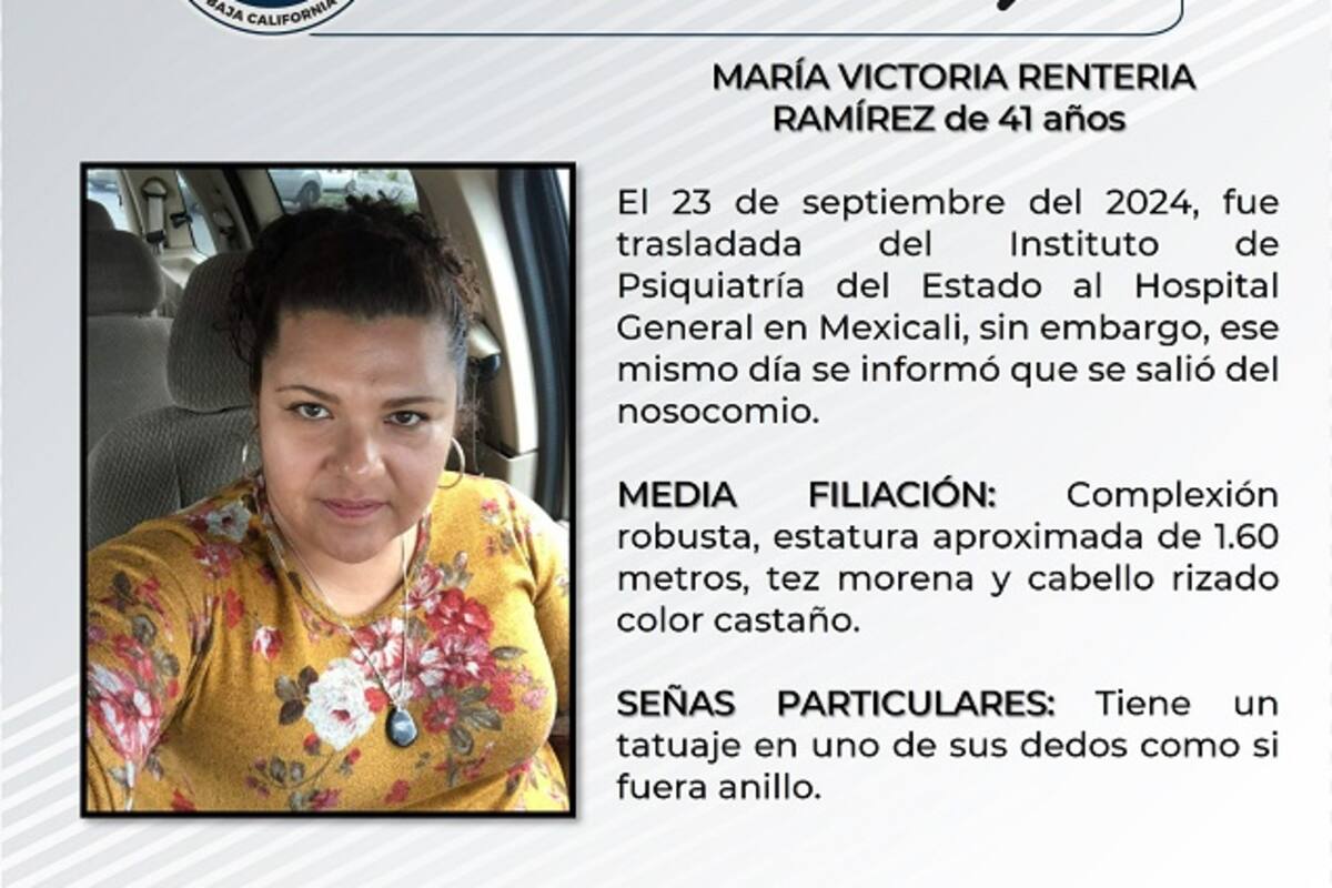Familiares buscan a María Victoria Rentería Ramirez