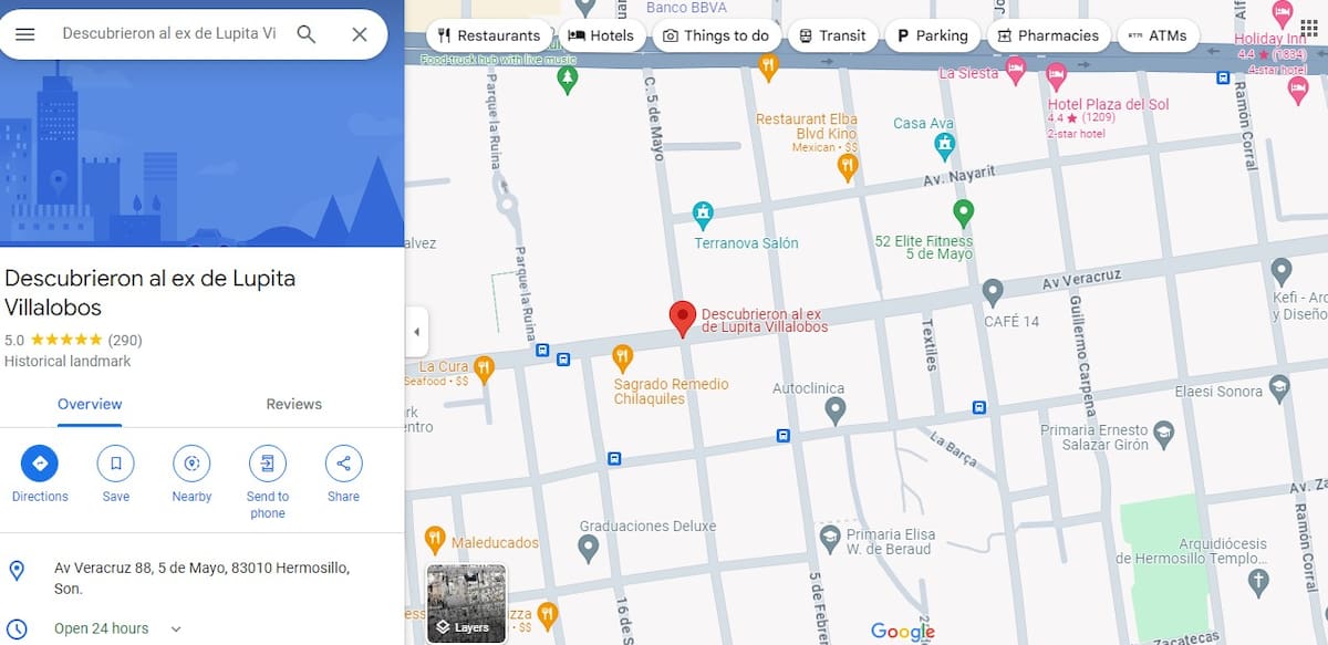 Aquí descubrieron al ex de Lupita Villalobos / Captura de Google Maps