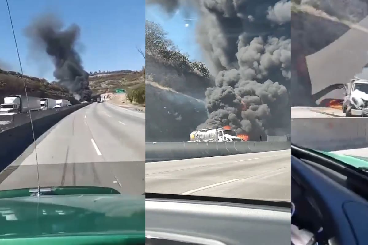 VIDEO: Pipa cargada de combustible explota tras choque múltiple en autopista México-Querétaro (IMÁGENES FUERTES)