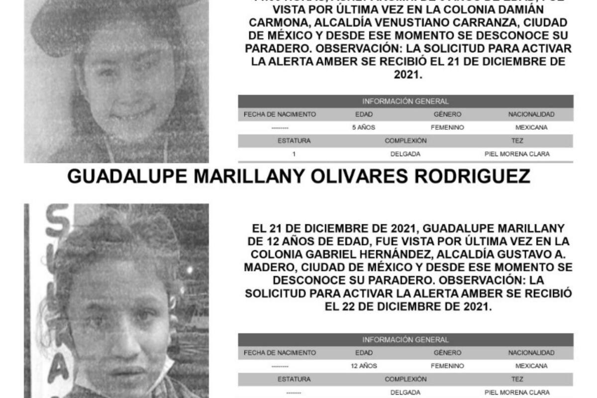 Alerta Amber CDMX: Desaparecen dos niñas en calles de la capital