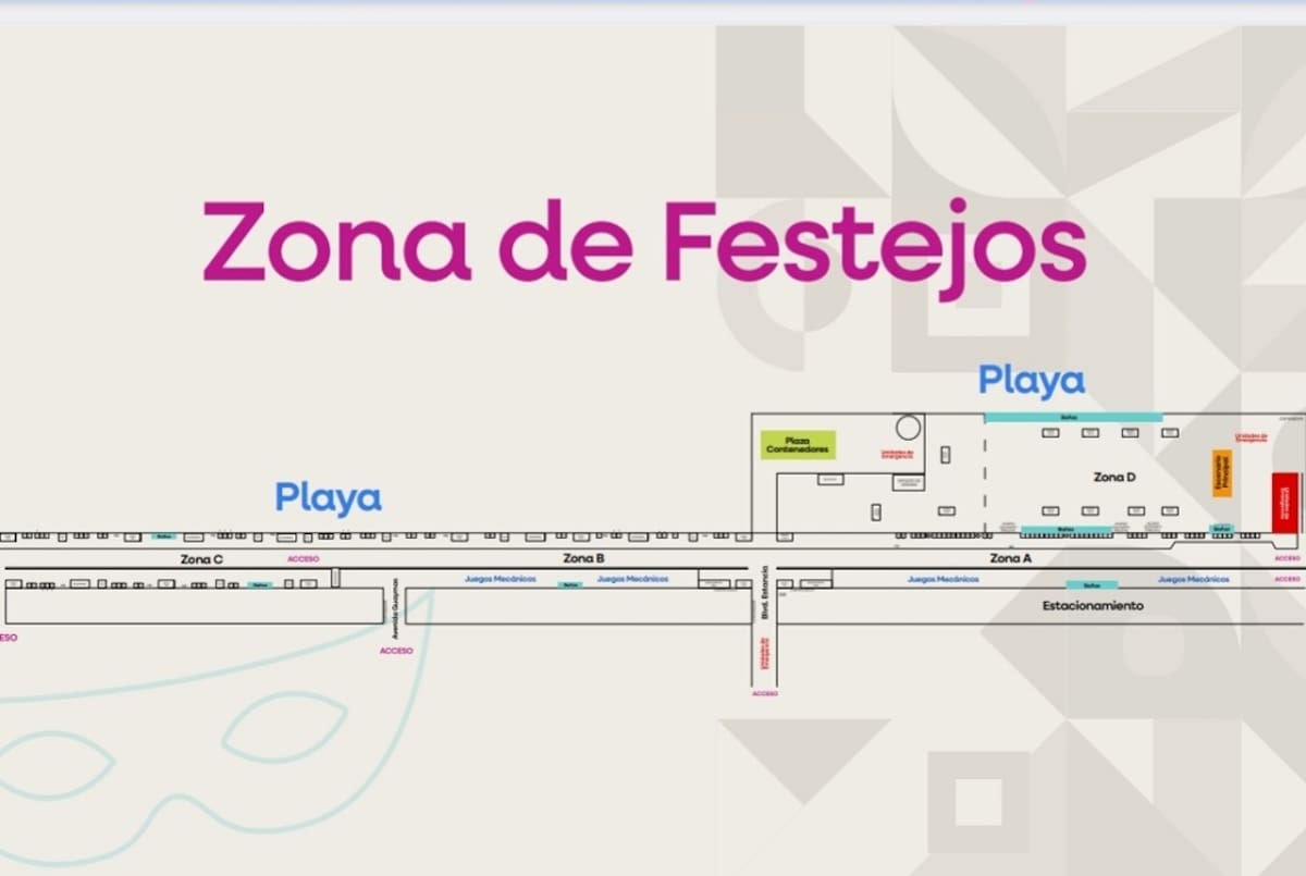 Zona de festejos del Carnaval de Ensenada 2025.