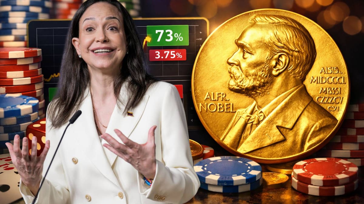 Un aumento inusual en las apuestas de la plataforma PolyMarket, provocó que el Instituto Nobel iniciara una investigación interna luego que se filtrara información de que el Premio Nobel de la Paz sería otorgado a María Corina Machado