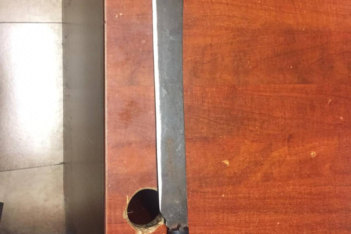 Someten con agente K9 a hombre con machete